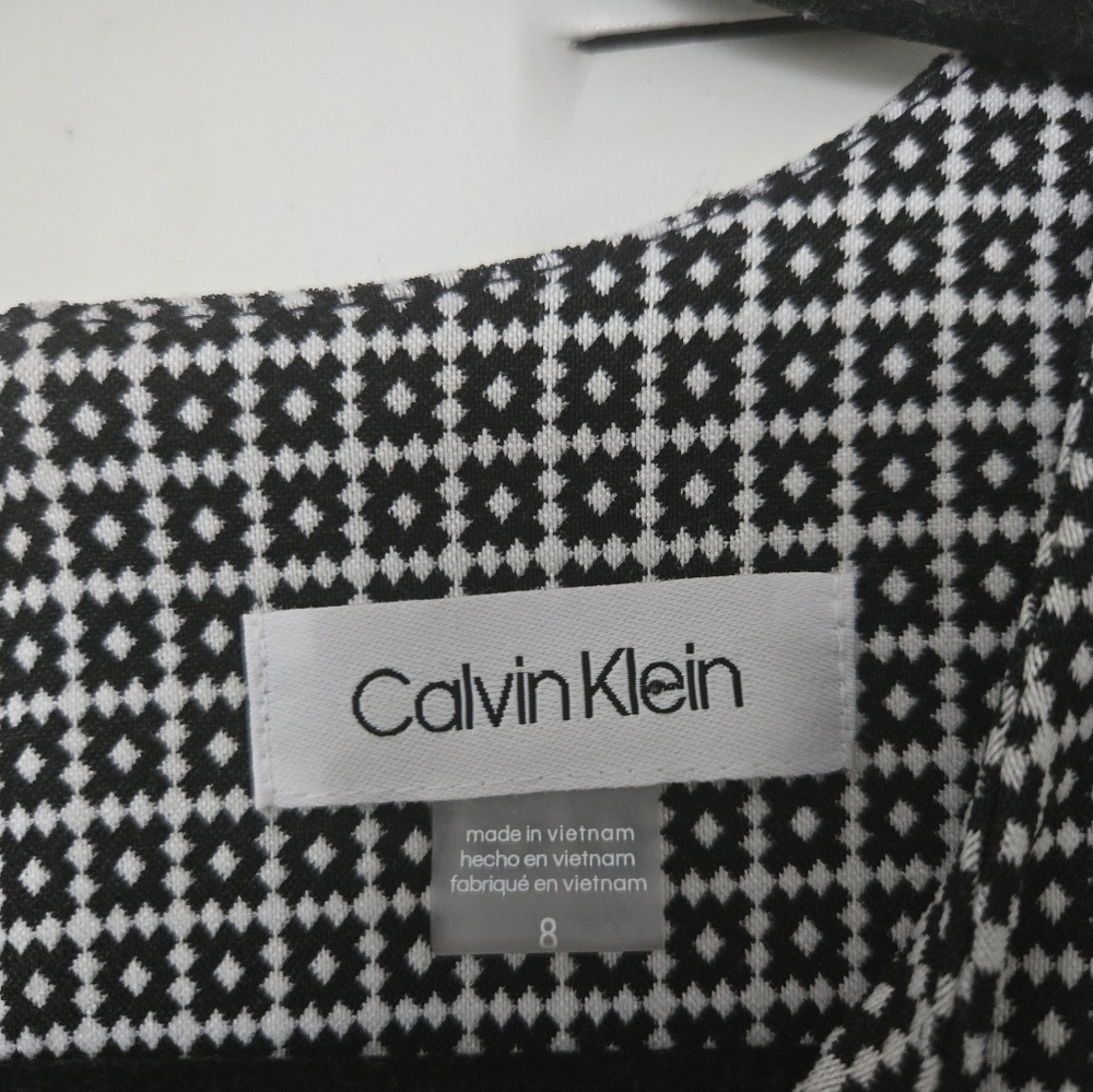 Calvin Klein Sheath Dress Black & White Size 8 - Picture 6 of 8